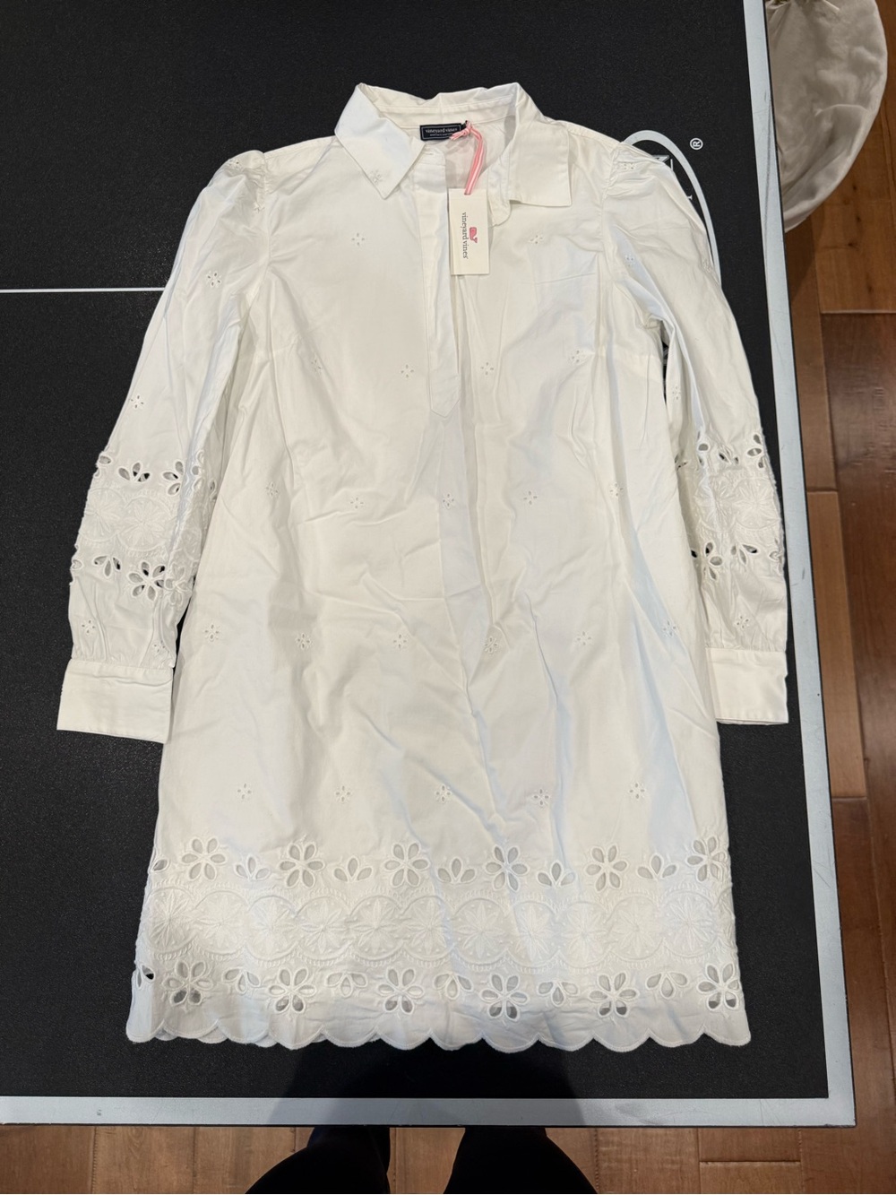 Vineyard Vines White Eyelet Shirt Dress